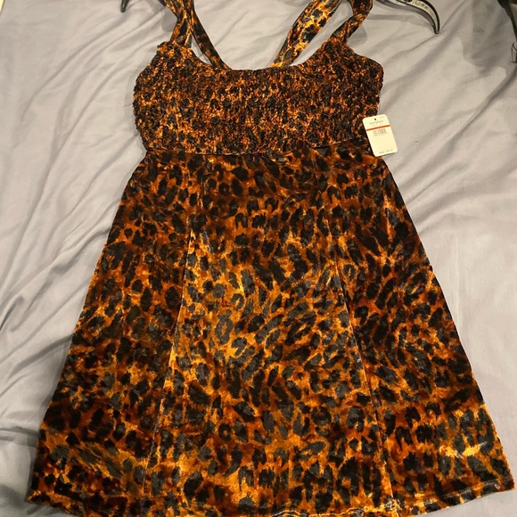Free People brand new beautiful dress , animal print - leopard - x-small /brown - Picture 2 of 16